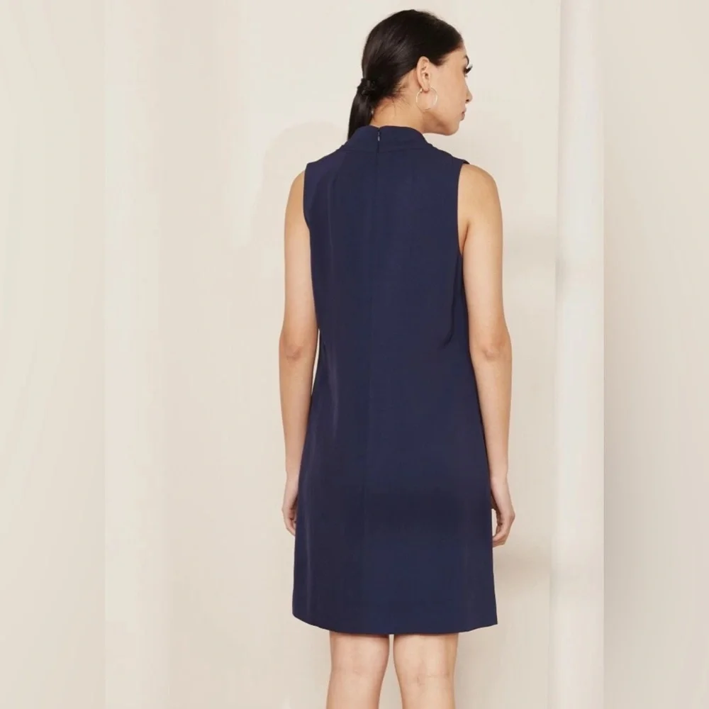 NEW J. Crew Women's Blue Sleeveless V-neck Dress Navy Lightweight Twill Medium